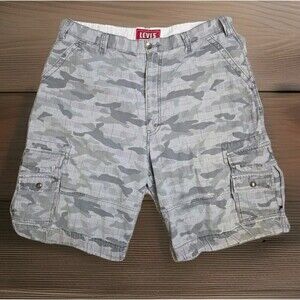 Levi's Squad Cargo Shorts Men’s 49 Gray Camouflage 11" Inseam Classic Style